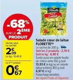 Carrefour Market Florette - salade cœur de laitue offre