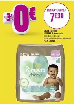 Géant Casino Pampers - couches bébé harmonie offre