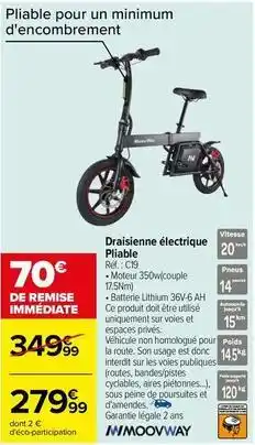 Draisienne electrique promo sale