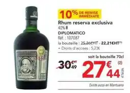 METRO Diplomatico - rhum reserva exclusiva offre