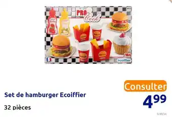 Action Set de hamburger ecoiffier offre