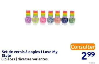 Action Set de vernis à ongles i love my style offre
