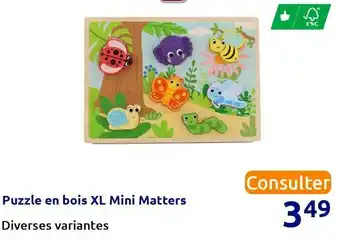 Action Mini matters puzzle en bois xl offre
