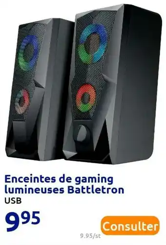 Action Battletron enceintes de gaming lumineuses offre