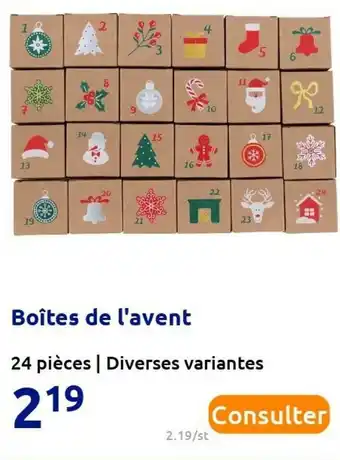 Action Boîtes de l'avent offre