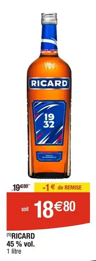 Cora x Carrefour RICARD RICARD 45 % vol offre