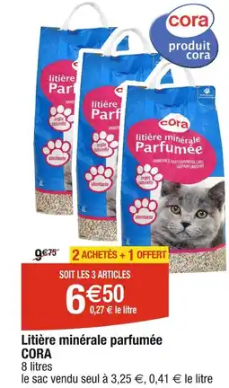 Cora x Carrefour CORA Litière minérale parfumée offre