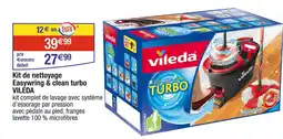 Cora x Carrefour VILEDA Kit de nettoyage Easywring & clean turbo offre