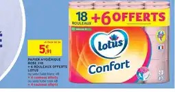 Intermarché LOTUS PAPIER HYGIÉNIQUE ROSE X18 + 6 ROULEAUX OFFERTS offre