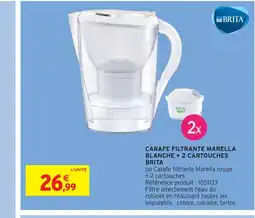 Intermarché BRITA CARAFE FILTRANTE MARELLA BLANCHE + 2 CARTOUCHES offre