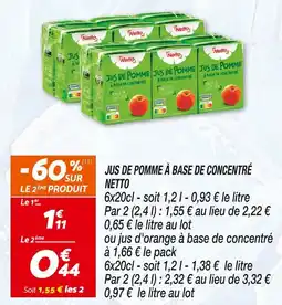 Netto NETTO JUS DE POMME À BASE DE CONCENTRÉ offre