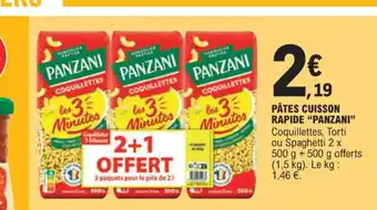 E.Leclerc PÂTES CUISSON RAPIDE "PANZANI offre