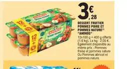 E.Leclerc DESSERT FRUITER POMMES POIRE ET POMMES NATURE(¹) "ANDROS" offre