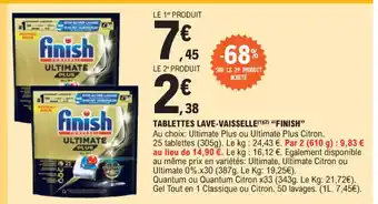 E.Leclerc TABLETTES LAVE-VAISSELLE FINISH offre