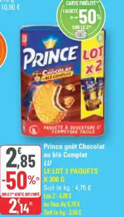 G20 Prince goût Chocolat au blé Complet LU offre