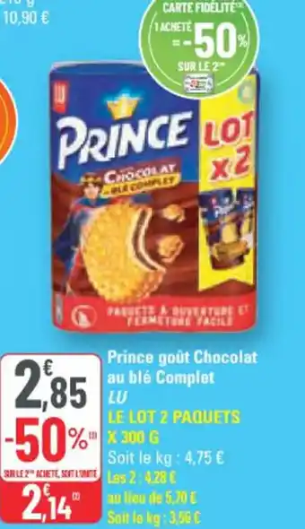 G20 Prince goût Chocolat au blé Complet LU offre