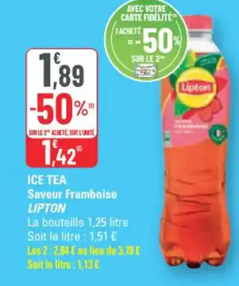 G20 ICE TEA Saveur Framboise LIPTON offre