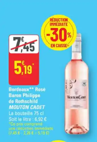 G20 Bordeaux** Rosé Baron Philippe de Rothschild MOUTON CADET offre