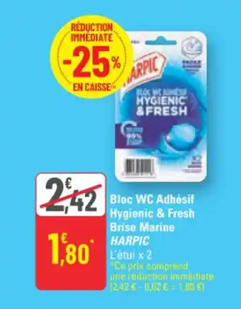 G20 Bloc WC Adhésif Hygienic & Fresh Brise Marine HARPIC offre