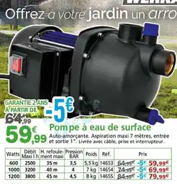 Provence Outillage Pompe à eau de surface offre
