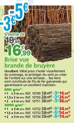 Provence Outillage Brise vue brande de bruyère offre