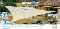 Provence Outillage Voile d'ombrage, triangulaire, rectangulaire ou carré 160 g/m²* offre