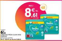 Intermarché Express LINGETTES FRESH CLEAN 4X52 PAMPERS offre