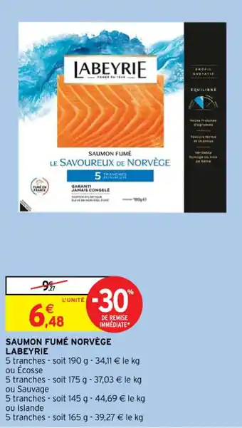 Intermarché Contact SAUMON FUMÉ NORVÈGE LABEYRIE offre