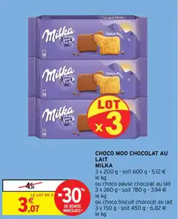 Intermarché Contact CHOCO MOO CHOCOLAT AU LAIT MILKA offre
