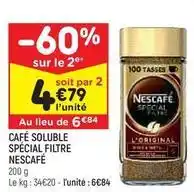 Leader Price Nescafé - café soluble spécial filtre offre