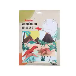 Auchan Auchan Kit Scene 3D A Construire Dino Ou Chateau offre