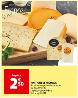 Auchan Supermarché PORTIONS DE FROMAGE offre
