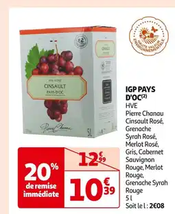 Auchan Supermarché Pierre Chanau IGP PAYS D'OC offre