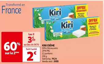 Auchan Supermarché KIRI KIRI CRÈME offre
