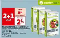 Auchan Supermarché GARDENSTAR TERREAU UNIVERSEL 20L offre