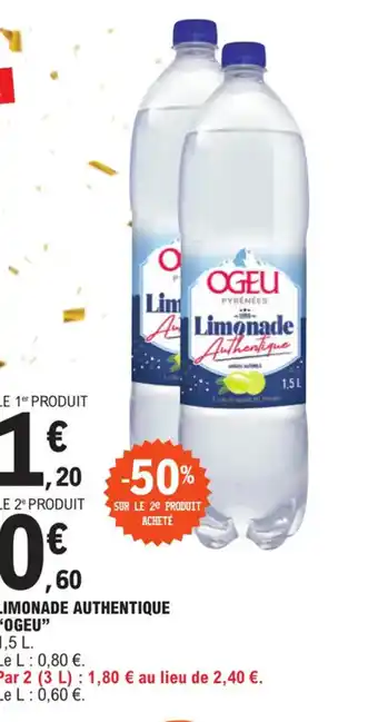 E.Leclerc LIMONADE AUTHENTIQUE "OGEU" offre