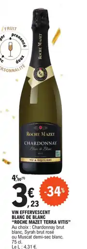 E.Leclerc VIN EFFERVESCENT BLANC DE BLANC "ROCHE MAZET TERRA VITIS" offre