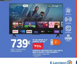 E.Leclerc TV LED 75P635 offre