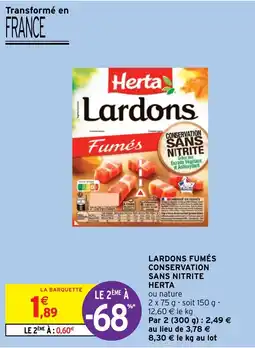 Intermarché Express LARDONS FUMÉS CONSERVATION SANS NITRITE HERTA offre