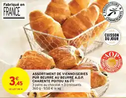 Intermarché Contact ASSORTIMENT DE VIENNOISERIES PUR BEURRE AU BEURRE A.O.P. CHARENTE POITOU X6 offre