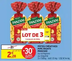 Intermarché Express PÂTES CRÉATIVES PIPE RIGATE PANZANI offre