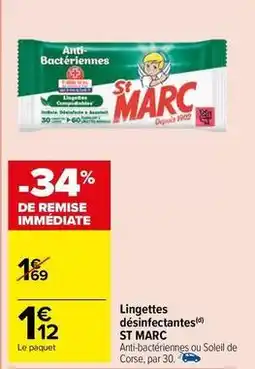 Carrefour Drive St marc - lingettes désinfectantes offre