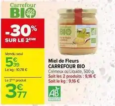 Carrefour Carrefour - miel de fleurs offre