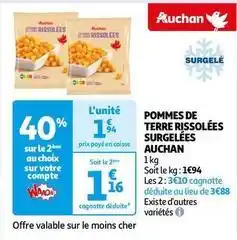 Auchan Auchan - pommes de terre rissolées surgelées offre