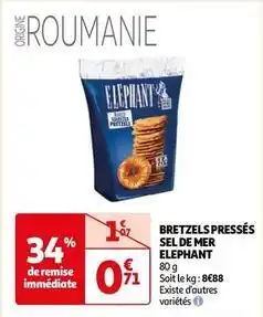 Auchan Elephant - bretzels presses sel de mer offre