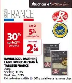 Auchan Auchan - ravioles du dauphiné label rouge à table en france offre
