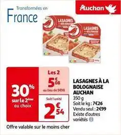 Auchan Auchan - lasagnes à la bolognaise offre