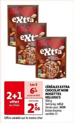 Auchan Kellogg's - céréales extra chocolat noir noisettes offre