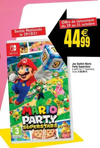 Cora x Carrefour Jeu Switch Mario Party Superstars offre