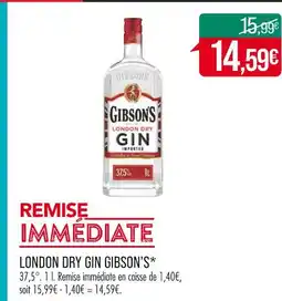 Match GIBSON’S LONDON DRY GIN offre
